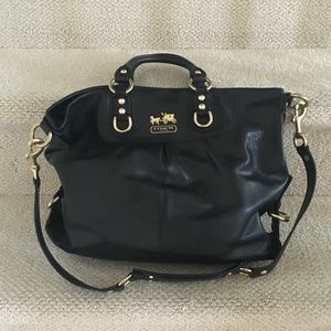 Like New Black Coach Julianne Leather Tote Shoulder Bag with Dust Bag